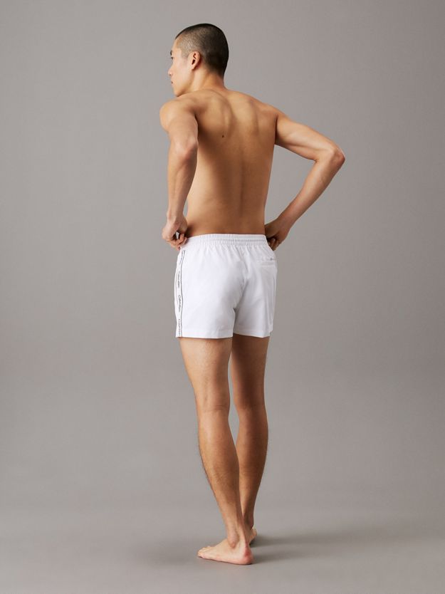 Short Drawstring Swim Shorts - Logo Tape