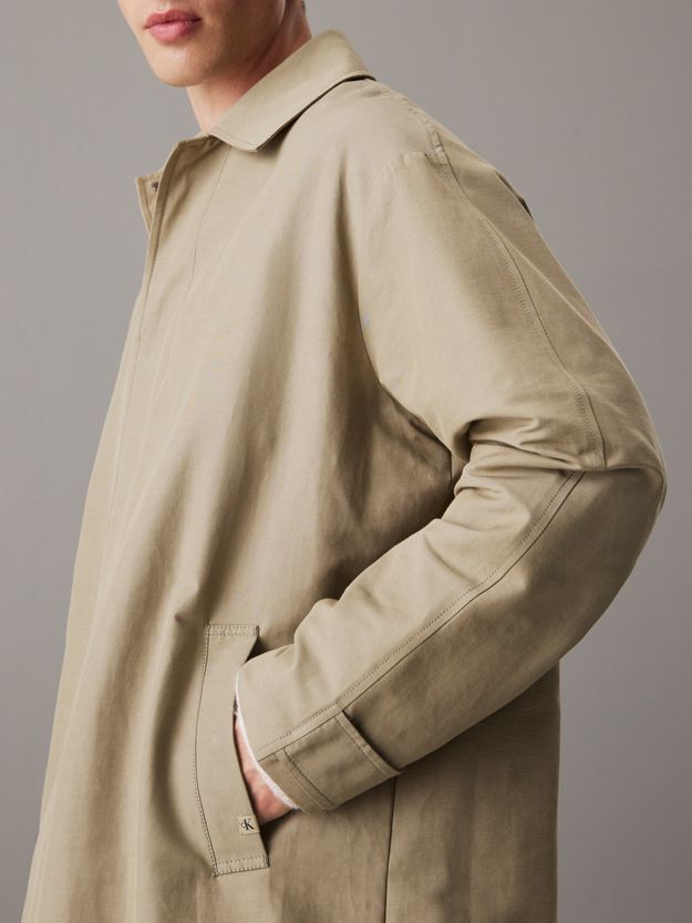 Cotton Nylon Mac Coat