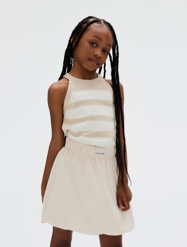 Flared Bubble Hem Skirt