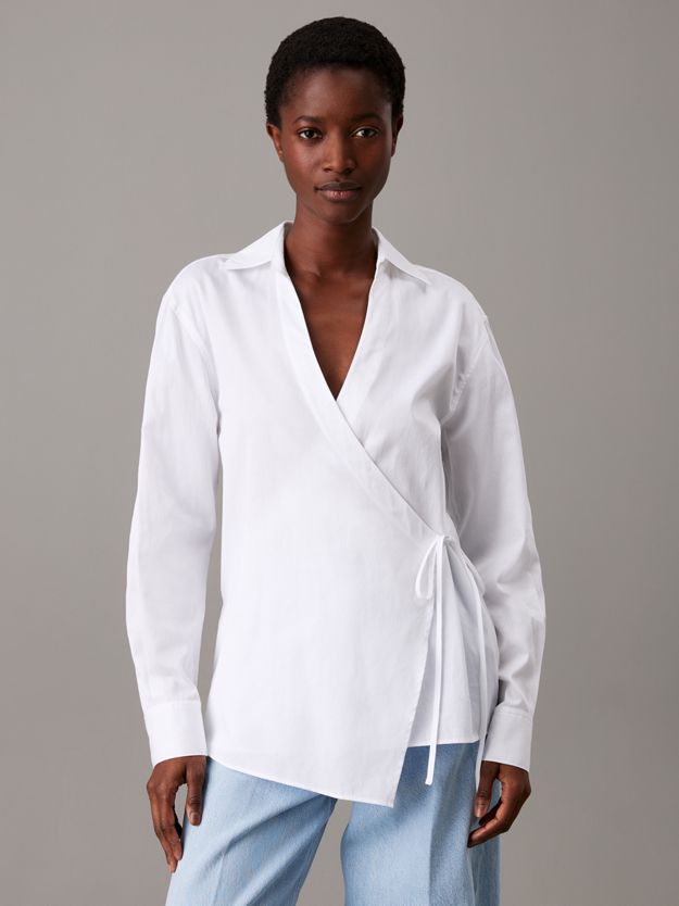 Relaxed Poplin Wrap Shirt