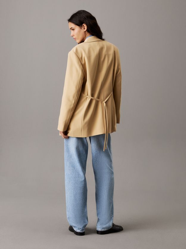Soft Twill Tie Back Blazer