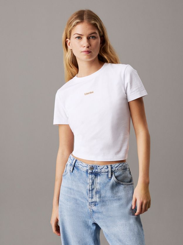 Slim Cropped Badge T-shirt