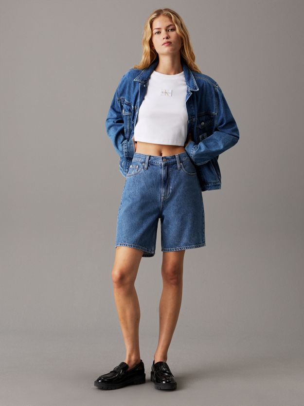 Denim Bermuda Mom Shorts