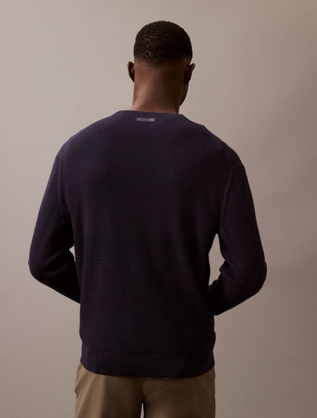 Cotton Textured Crewneck Jumper