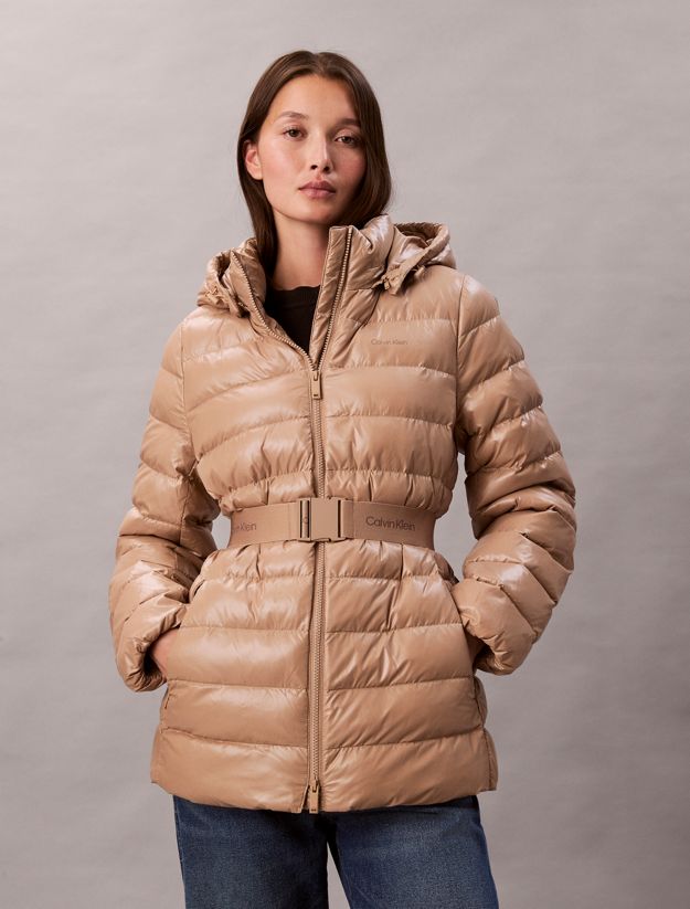 Lightweight Belted Puffer Jacket