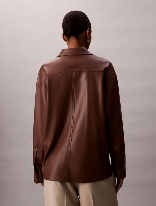 Relaxed Faux Leather Shirt