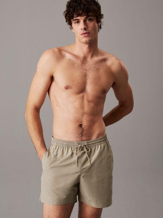 Medium Drawstring Swim Shorts - Logo Tape