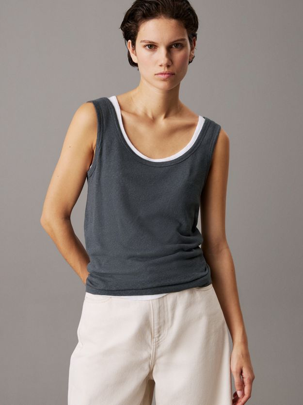 Slim Linen Jersey Tank Top