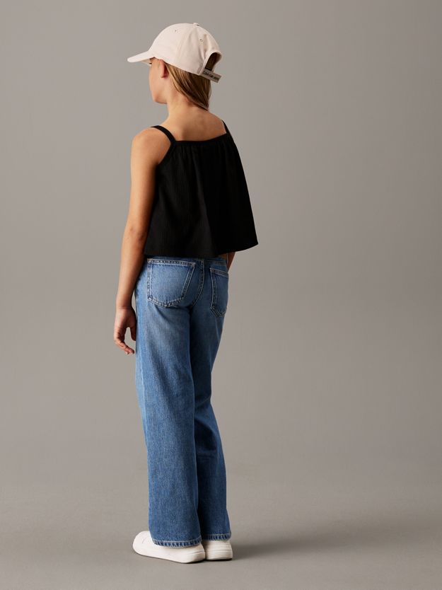 Loose Crinkle Strap Top