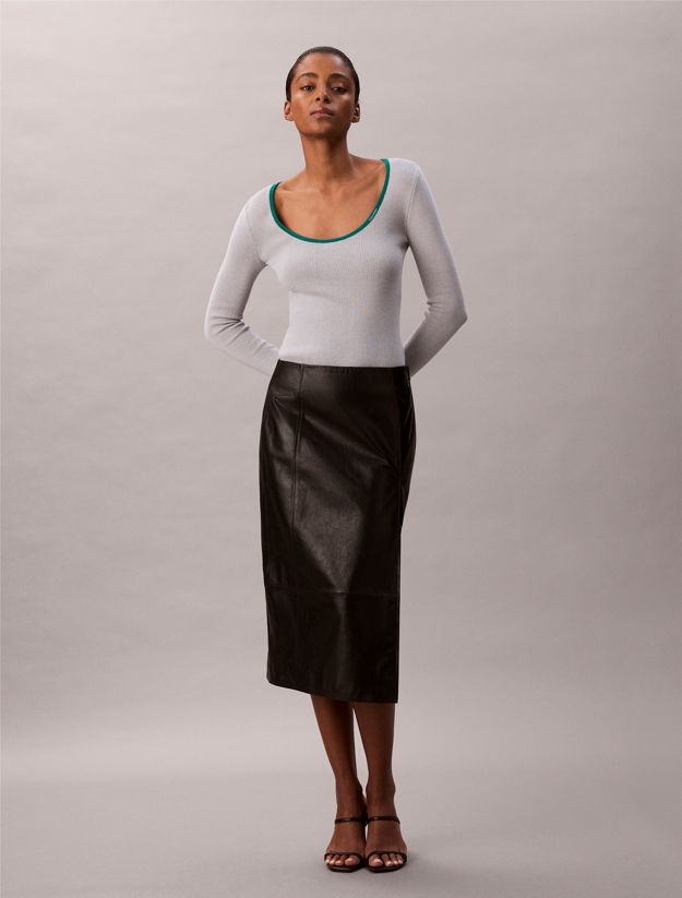 Cotton Blend Classic Scoopneck Sweater