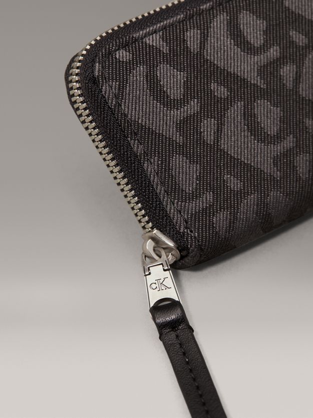 Logo Jacquard Zip Around Wallet