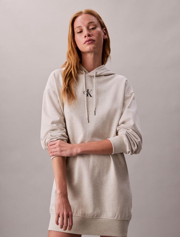 Monogram Hooded Sweatshirt Dress