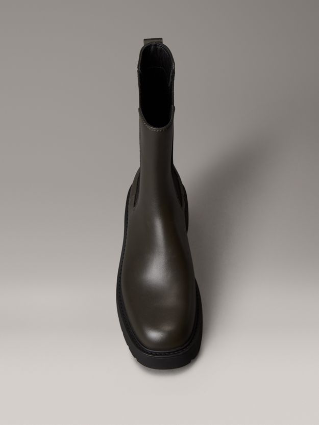 Leather Tall Chunky Chelsea Boots