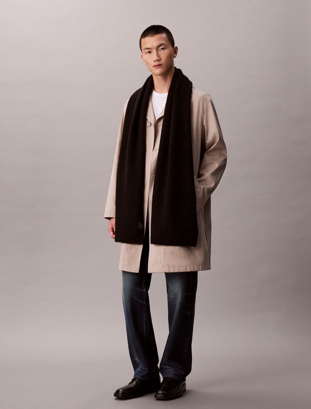 Soft Boucle Signature Logo Scarf