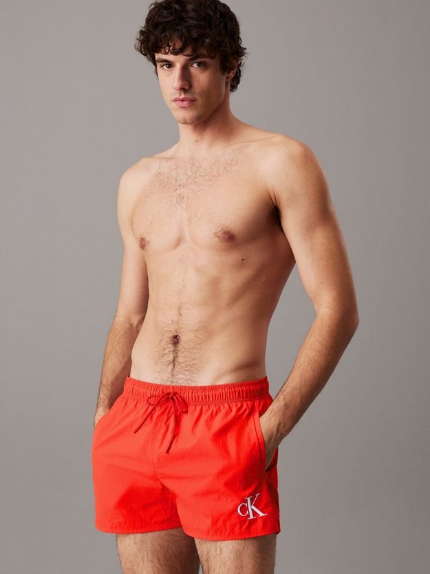 Short Drawstring Swim Shorts - CK Monogram