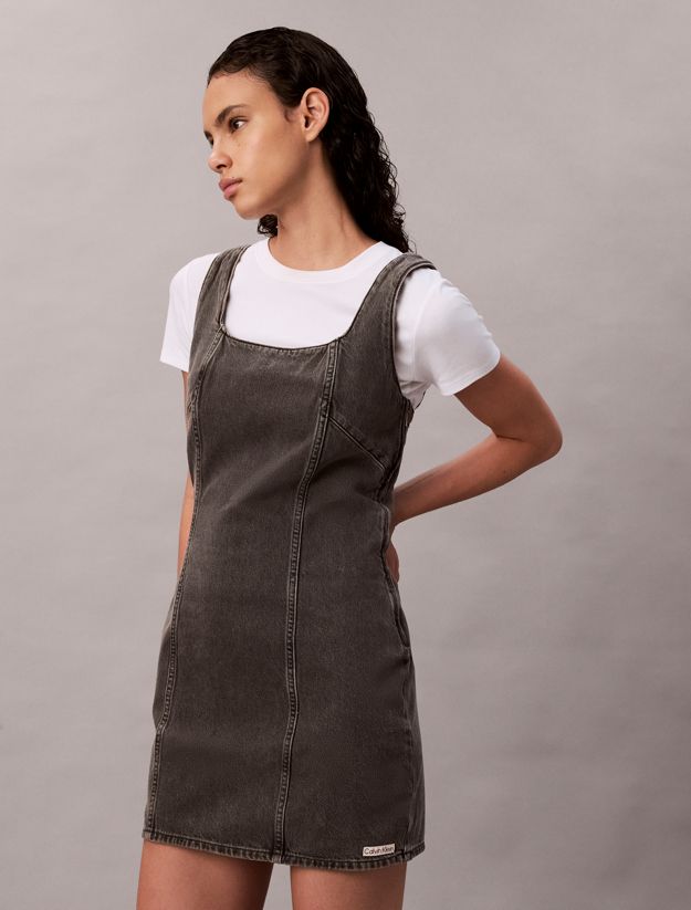 Scoop Neck Denim Mini Dress