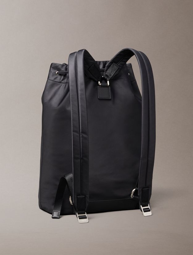 Matte Nylon Drawstring Backpack