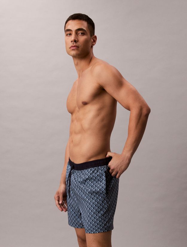 All-Over Logo Drawstring Swim Shorts - CK Icon