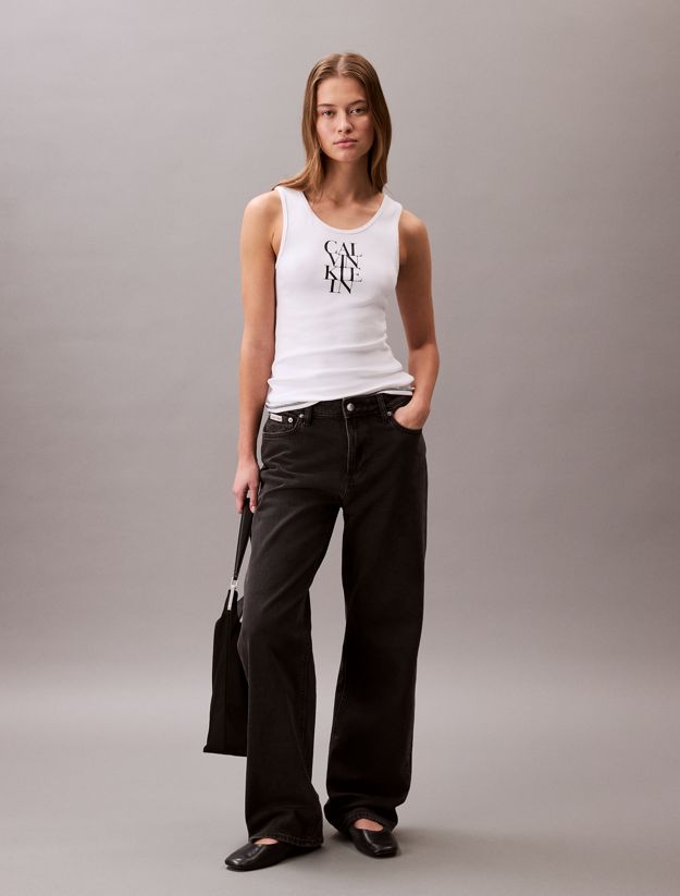 Logo Graphic Ribbed Tank Top