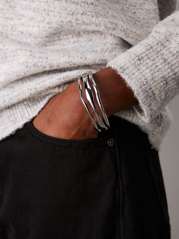 Sculptural Gold Plated Steel Bangle