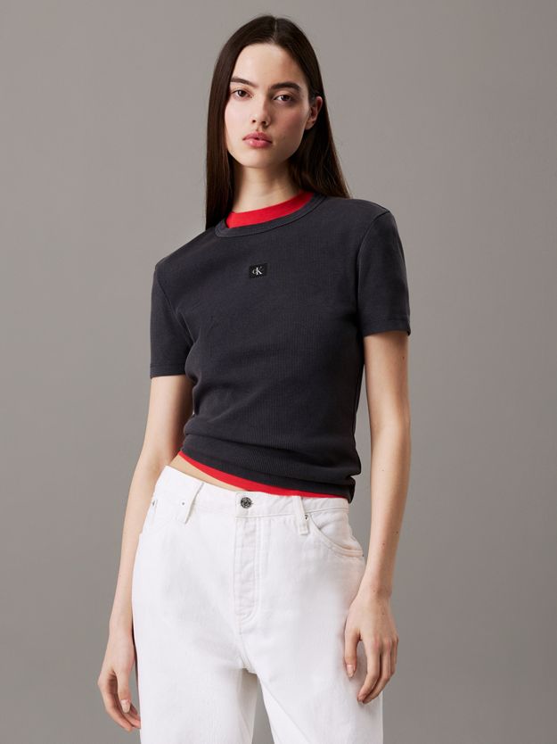 Slim Ribbed Cotton T-shirt