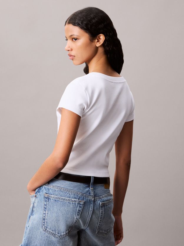 Ribbed Cotton V-Neck T-shirt