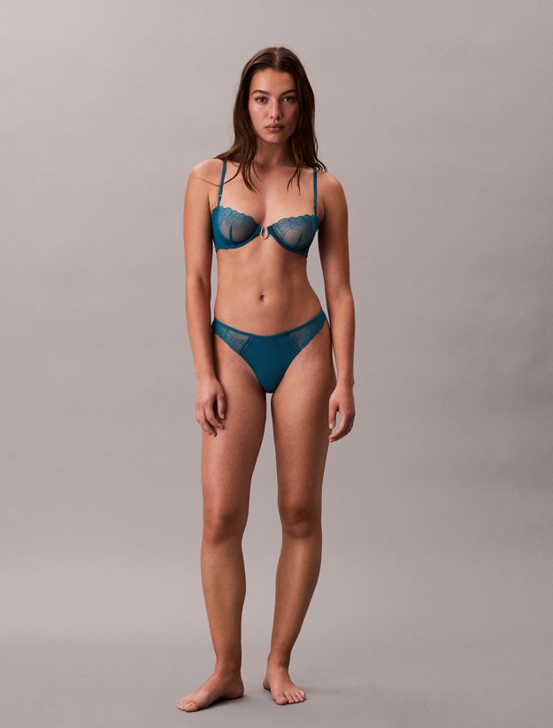 Unlined Balconette Bra - CK Black Geo Lace