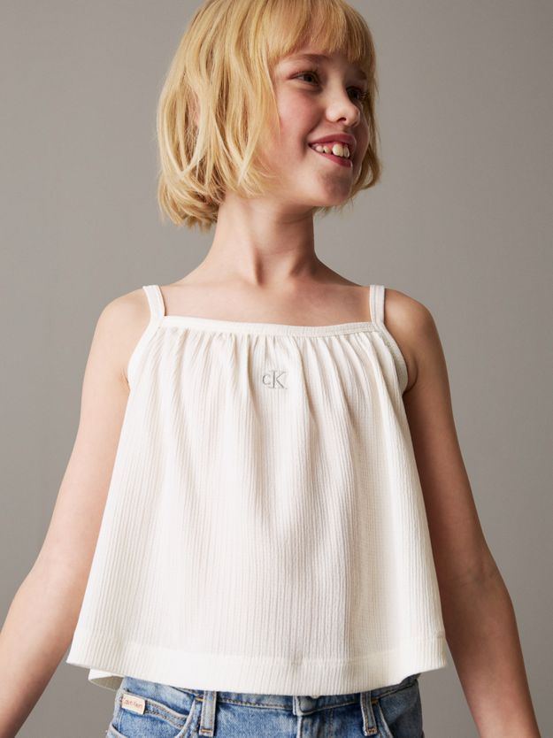 Loose Crinkle Strap Top