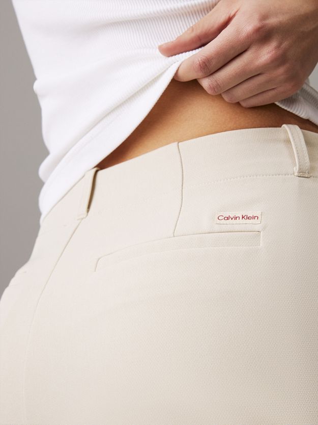 Straight Pleated Crepe Trousers