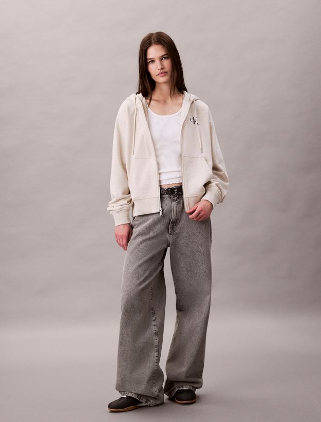 Monogram Zip Up Hoodie