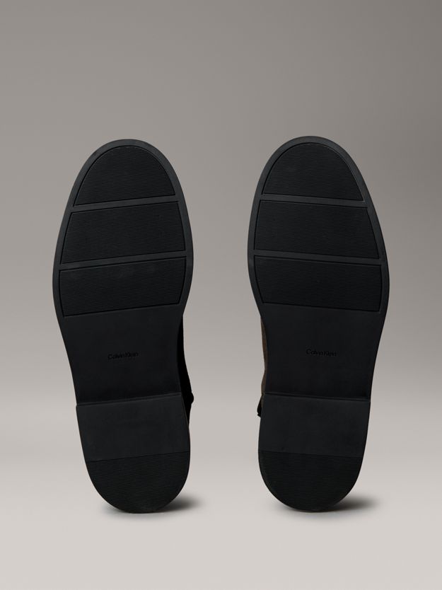 Suede Stacked Heel Chelsea Boots