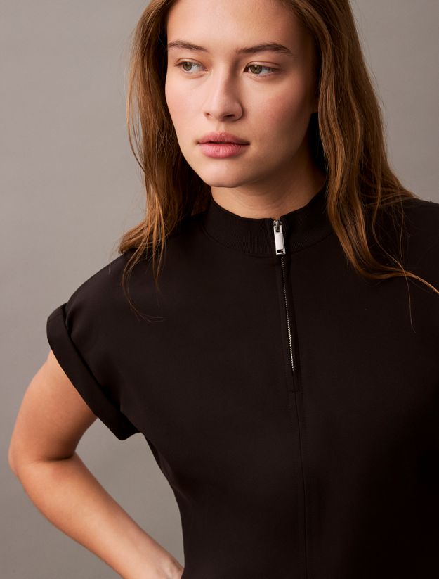 Tech Stretch Zip Neck Dress