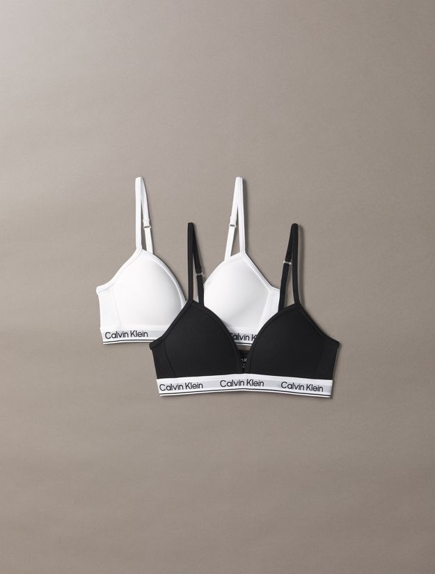 2 Pack Girls Triangle Bras - Icon Cotton Stretch