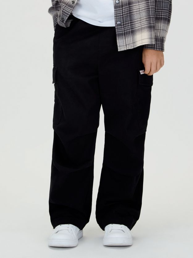 Baggy Sateen Cargo Trousers