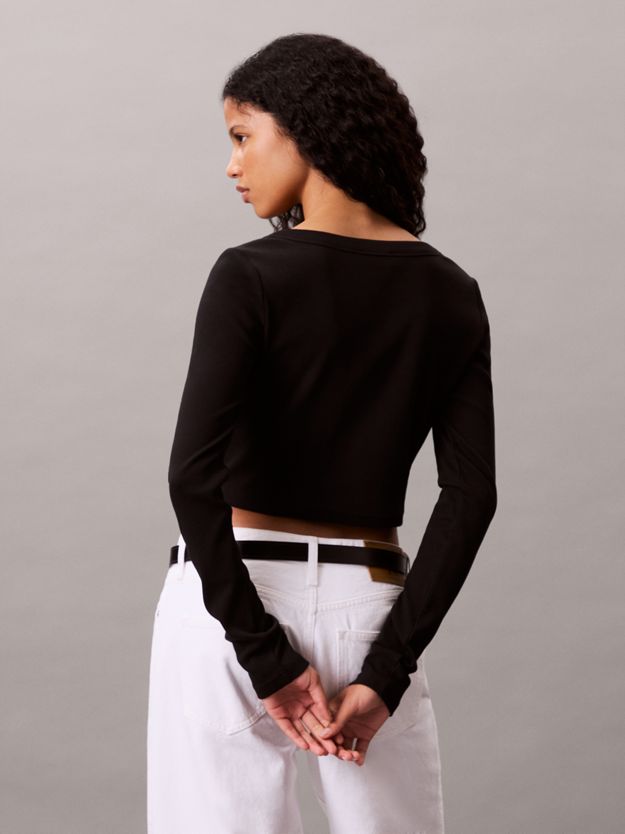 Cropped Ribbed Cotton Cardigan