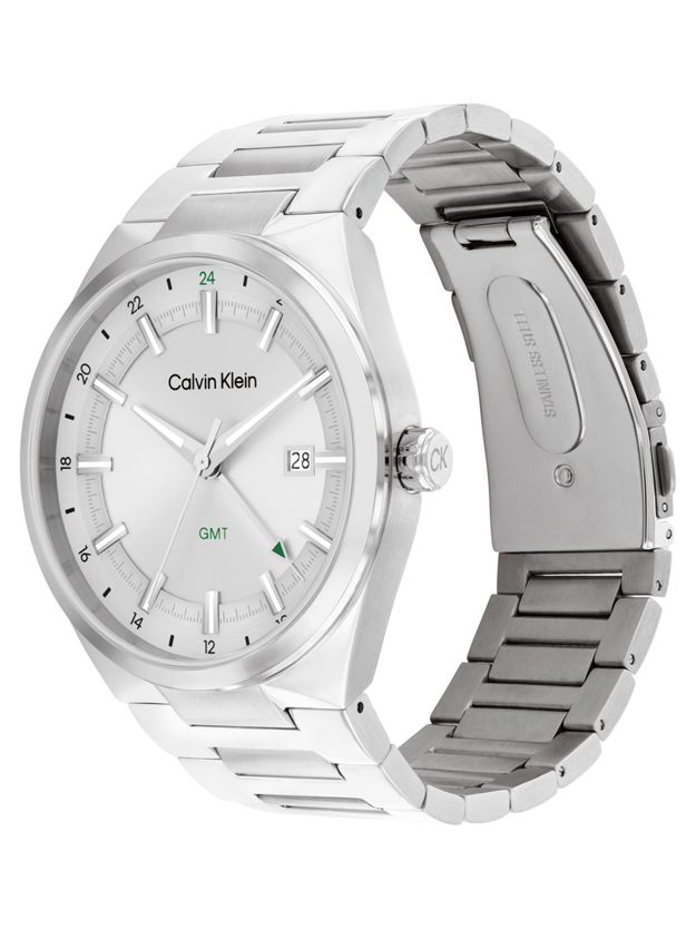 Stainless Steel Grey Dial GMT Watch