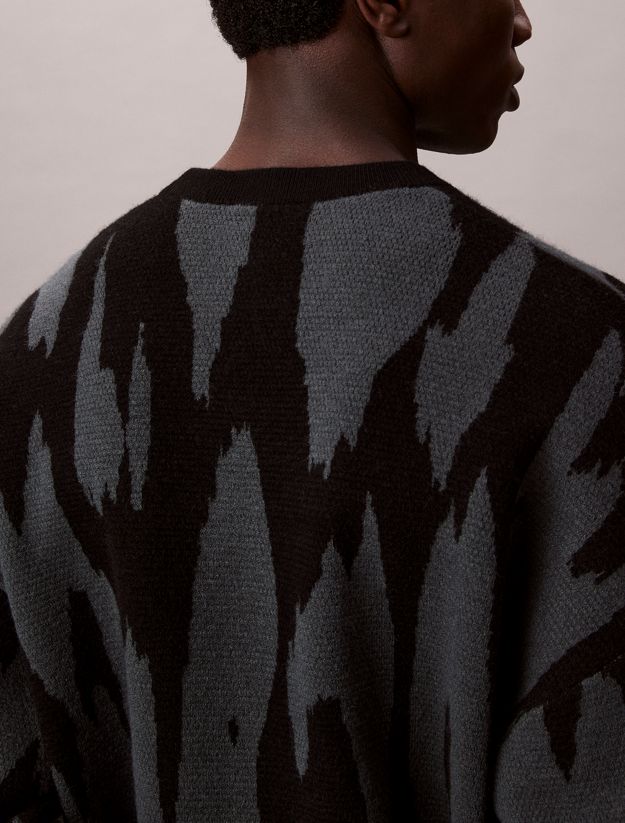 Print Jacquard Relaxed Sweater