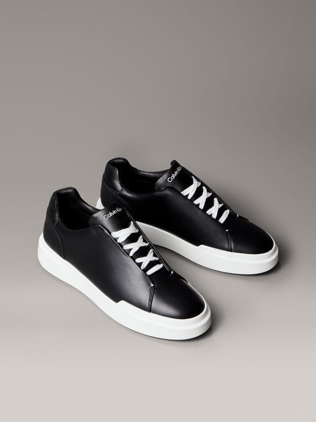Leather Hidden Eyelet Lacing Trainers