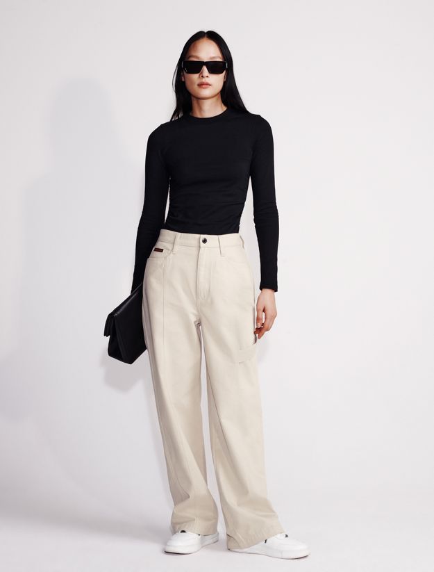 Wide Leg Cargo Trousers