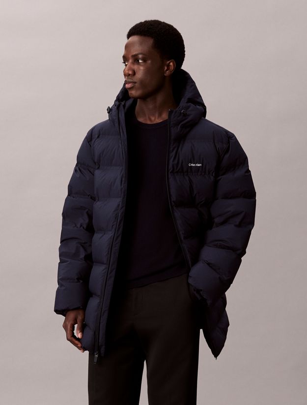 Channelled Down Puffer Coat