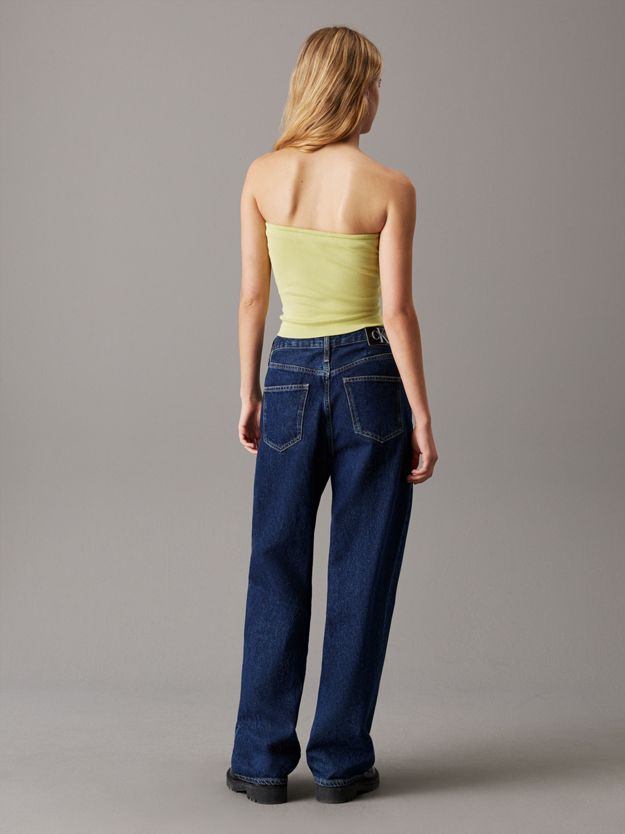 Ribbed Cotton Strapless Top