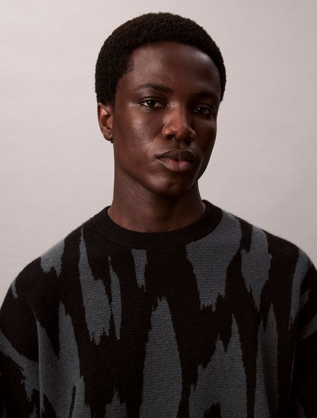 Print Jacquard Relaxed Sweater