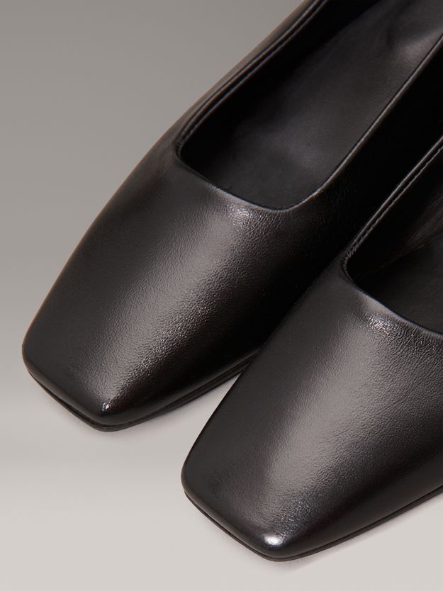 Leather Square Toe Ballerinas