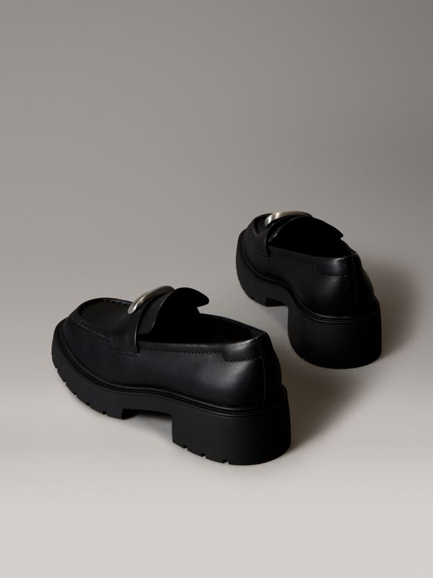 Leather Chunky Apron Toe Loafers