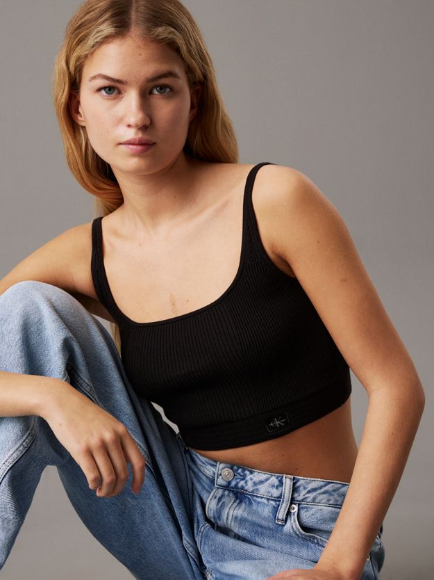 Ribbed Cotton Bralette Top