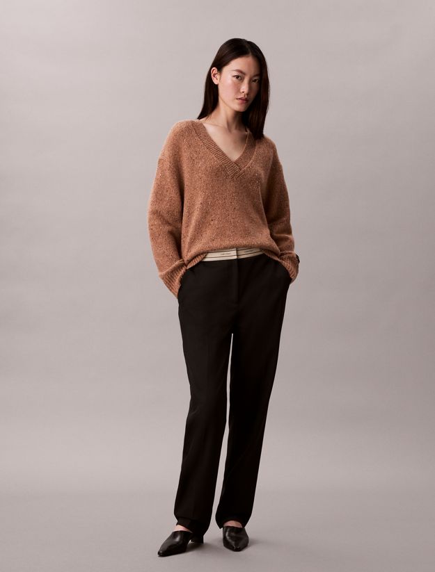 Chunky Relaxed V Neck Sweater