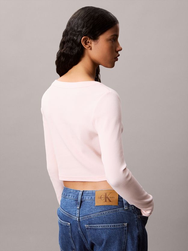 Cropped Ribbed Cotton Cardigan