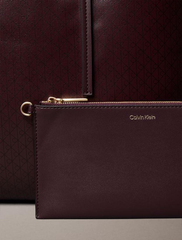 Allover Monogram Logo Tote Bag with Pouch