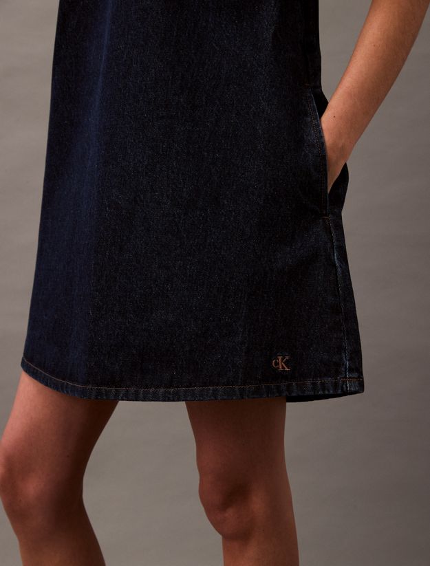 Denim A-line Mini Dress
