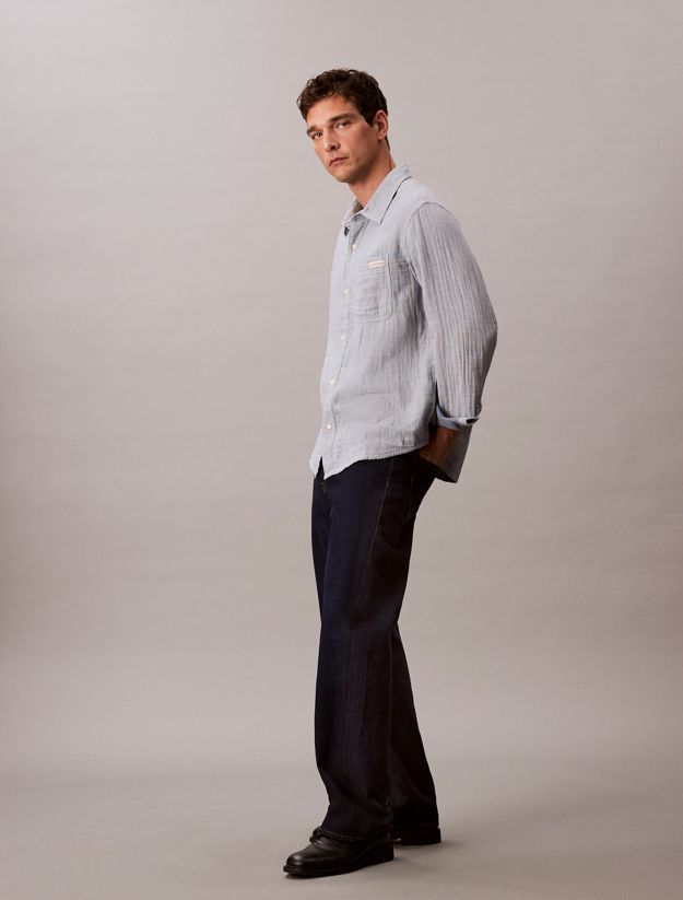 Double Face Striped Cotton Shirt